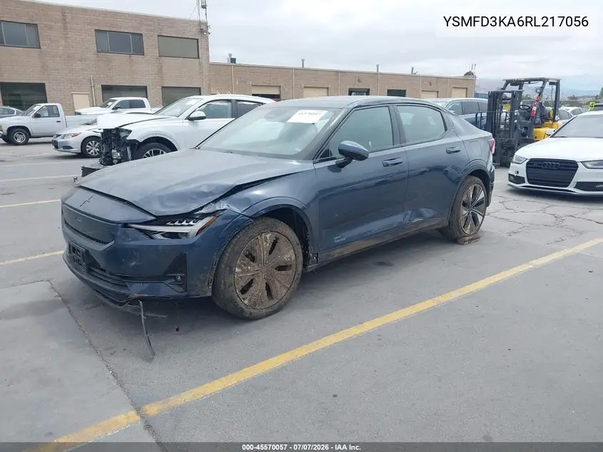 2024 Polestar 2 Long Range Dual Motor/Long Range Dual Motor Plus VIN: YSMFD3KA6RL217056 Lot: 45570057