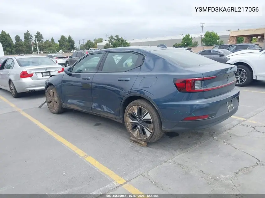 2024 Polestar 2 Long Range Dual Motor/Long Range Dual Motor Plus VIN: YSMFD3KA6RL217056 Lot: 45570057
