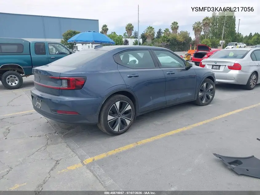 2024 Polestar 2 Long Range Dual Motor/Long Range Dual Motor Plus VIN: YSMFD3KA6RL217056 Lot: 45570057