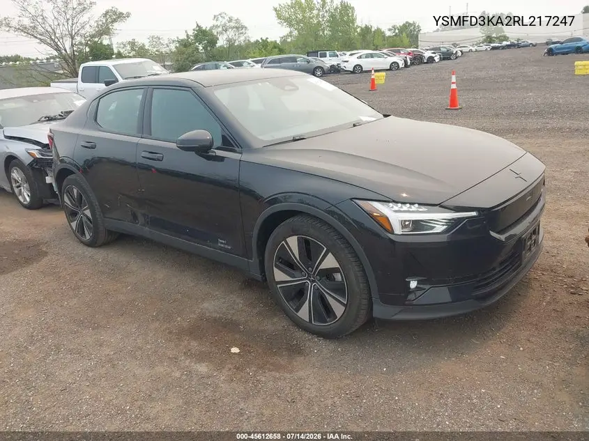 2024 Polestar 2 VIN: YSMFD3KA2RL217247 Lot: 45612658