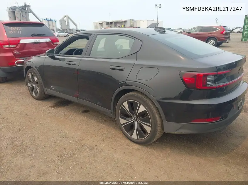 2024 Polestar 2 VIN: YSMFD3KA2RL217247 Lot: 45612658