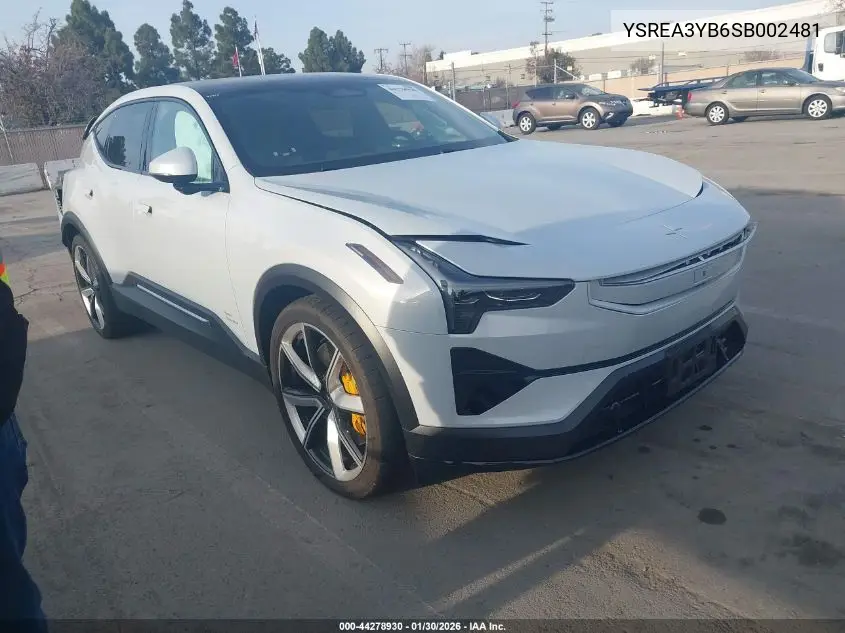2025 Polestar 3 Long Range Dual Motor/Long Range Dual Motor Launch Edition VIN: YSREA3YB6SB002481 Lot: 44278930