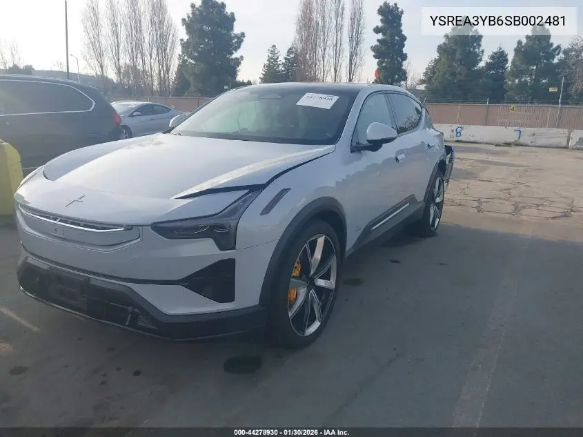 2025 Polestar 3 Long Range Dual Motor/Long Range Dual Motor Launch Edition VIN: YSREA3YB6SB002481 Lot: 44278930