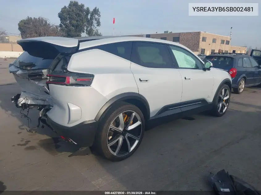 2025 Polestar 3 Long Range Dual Motor/Long Range Dual Motor Launch Edition VIN: YSREA3YB6SB002481 Lot: 44278930