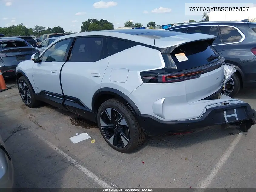 2025 Polestar 3 Long Range Dual Motor/Long Range Dual Motor Launch Edition VIN: 7SYEA3YB8SG025807 Lot: 45492499