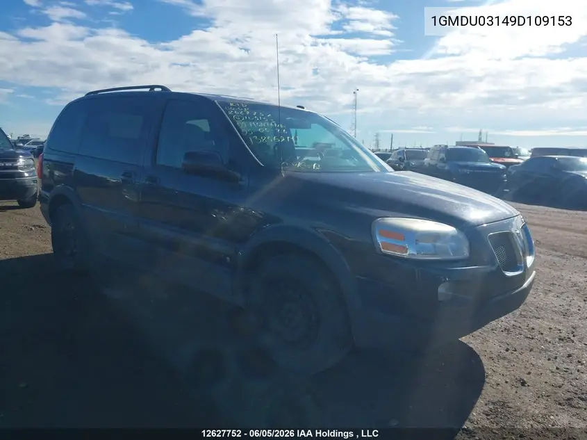 2009 Pontiac Montana Sv6 Fwd VIN: 1GMDU03149D109153 Lot: 12627752