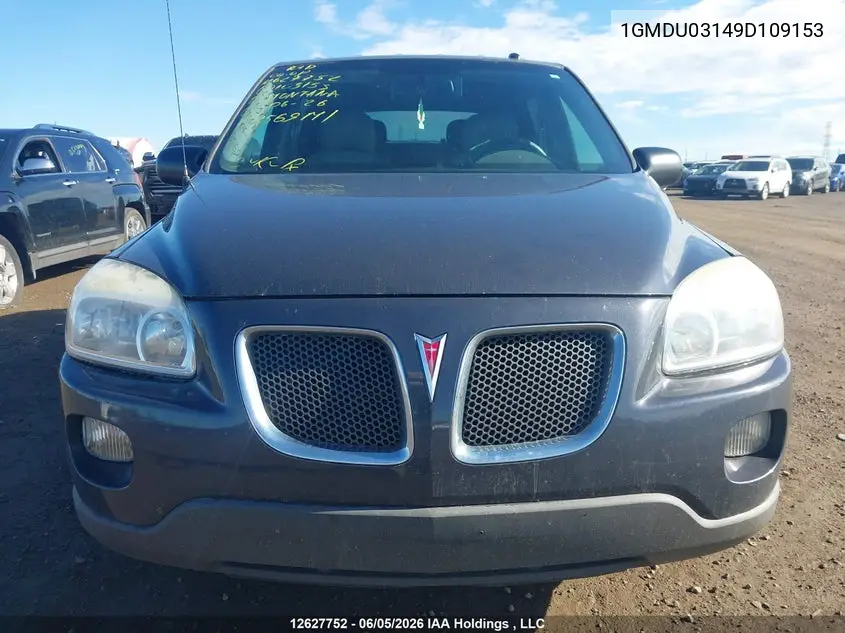 2009 Pontiac Montana Sv6 Fwd VIN: 1GMDU03149D109153 Lot: 12627752