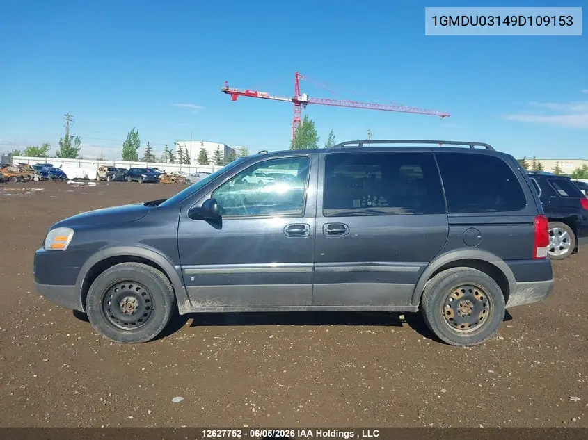 2009 Pontiac Montana Sv6 Fwd VIN: 1GMDU03149D109153 Lot: 12627752