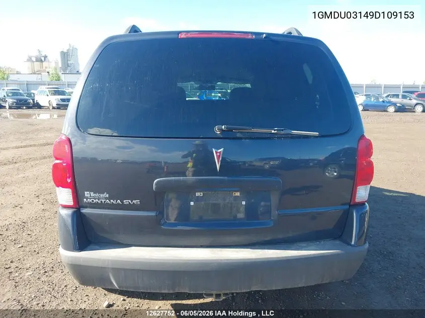 2009 Pontiac Montana Sv6 Fwd VIN: 1GMDU03149D109153 Lot: 12627752