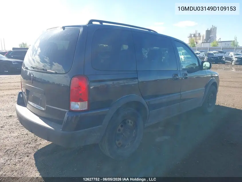 2009 Pontiac Montana Sv6 Fwd VIN: 1GMDU03149D109153 Lot: 12627752