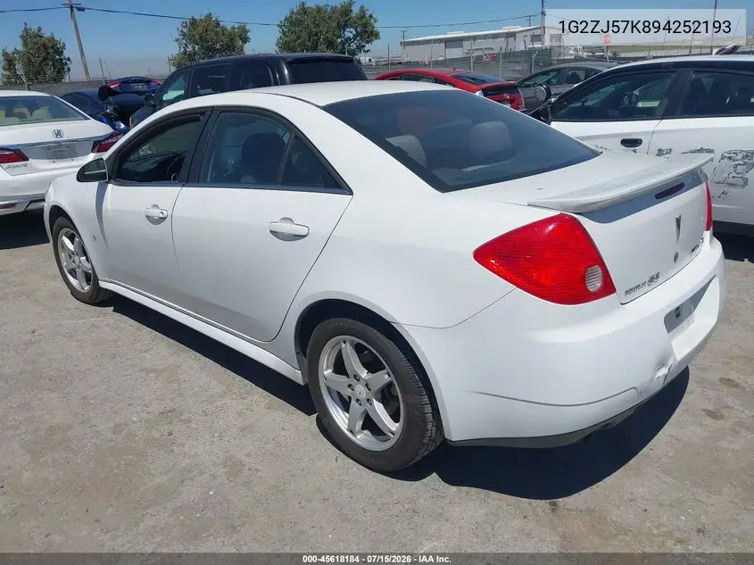 2009 Pontiac G6 New Se VIN: 1G2ZJ57K894252193 Lot: 45618184