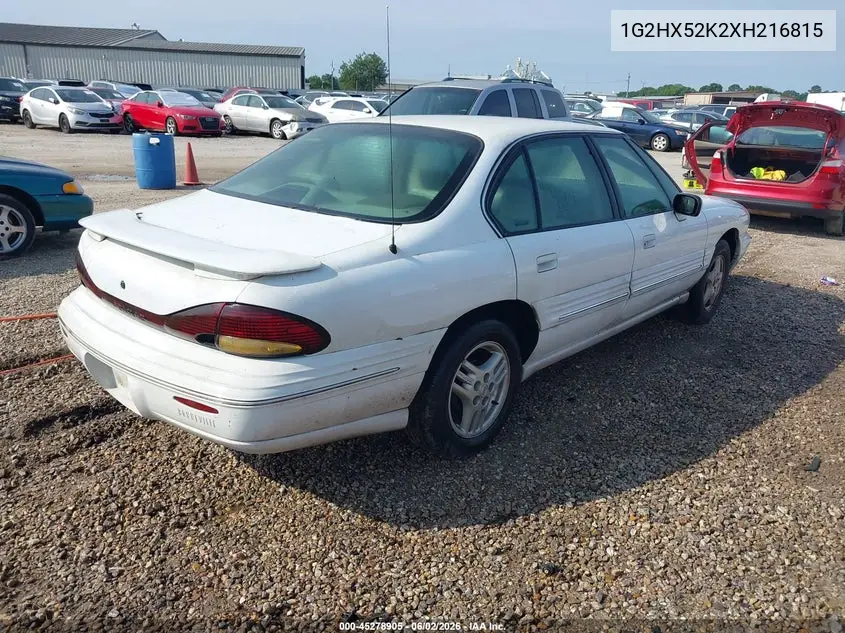 1999 Pontiac Bonneville Se VIN: 1G2HX52K2XH216815 Lot: 45278905