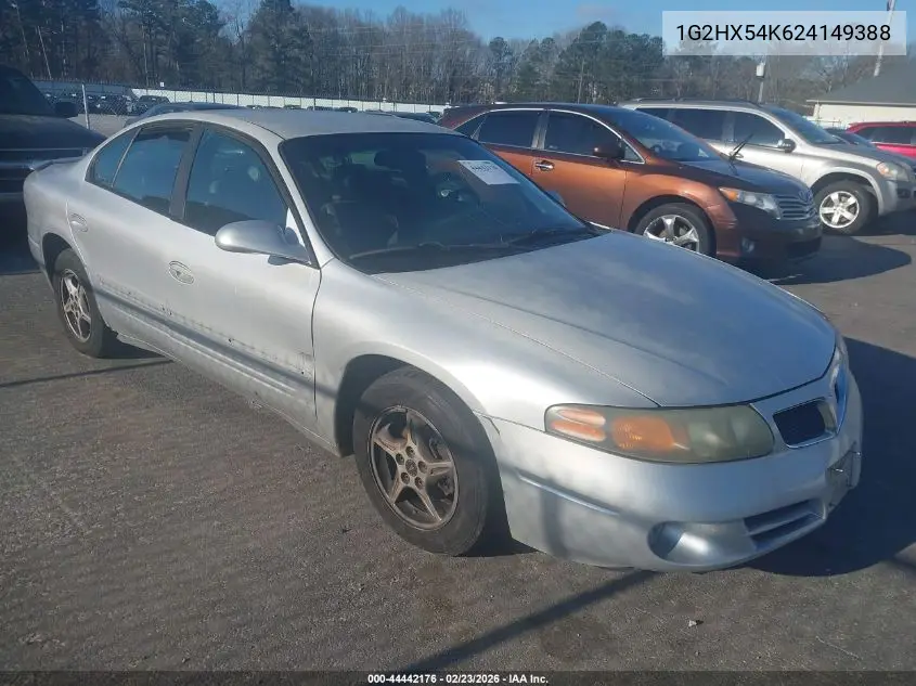 2002 Pontiac Bonneville Se VIN: 1G2HX54K624149388 Lot: 44442176