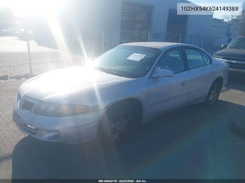 2002 Pontiac Bonneville Se VIN: 1G2HX54K624149388 Lot: 44442176