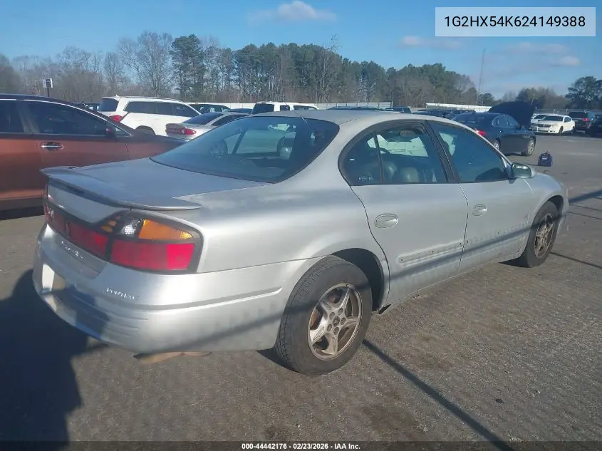 2002 Pontiac Bonneville Se VIN: 1G2HX54K624149388 Lot: 44442176