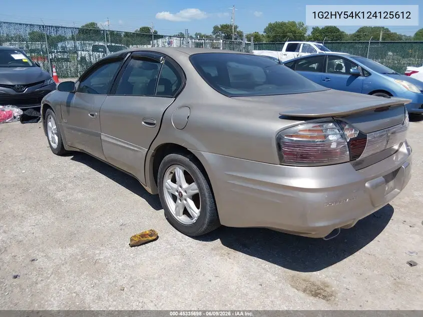 2002 Pontiac Bonneville Sle VIN: 1G2HY54K124125612 Lot: 45335698