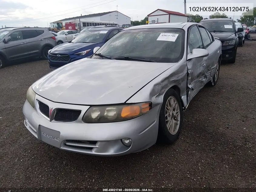 2003 Pontiac Bonneville Se VIN: 1G2HX52K434120475 Lot: 45021740