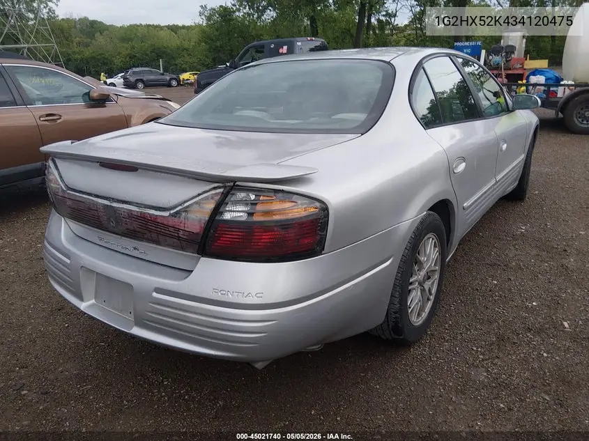 2003 Pontiac Bonneville Se VIN: 1G2HX52K434120475 Lot: 45021740