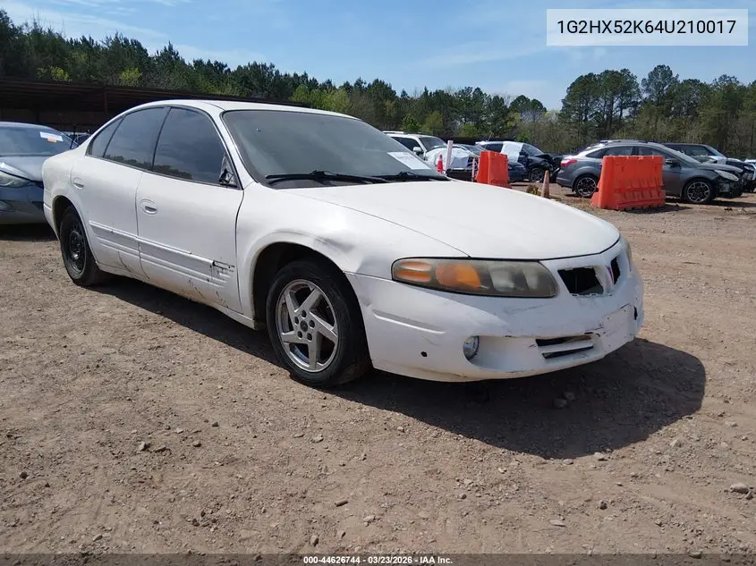 2004 Pontiac Bonneville Se VIN: 1G2HX52K64U210017 Lot: 44626744