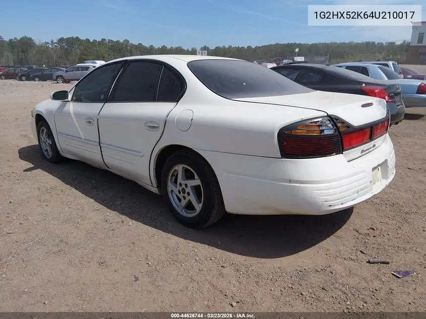 2004 Pontiac Bonneville Se VIN: 1G2HX52K64U210017 Lot: 44626744
