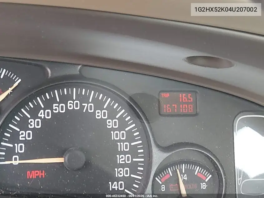2004 Pontiac Bonneville Se VIN: 1G2HX52K04U207002 Lot: 45232450