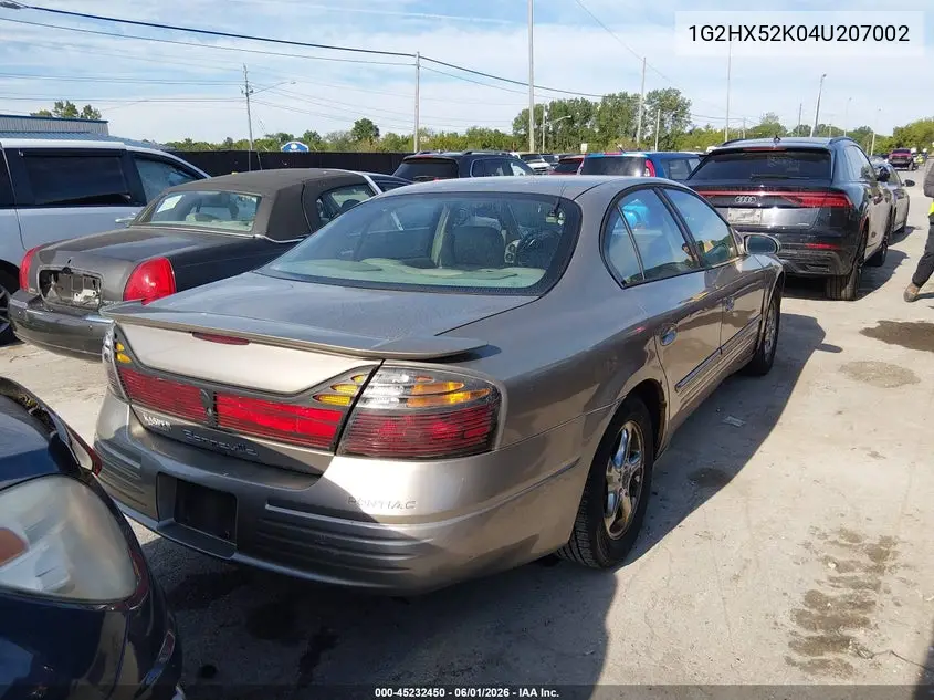 2004 Pontiac Bonneville Se VIN: 1G2HX52K04U207002 Lot: 45232450