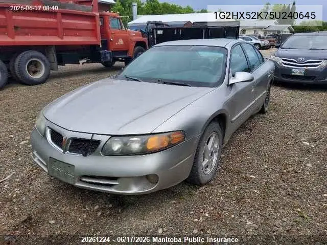 2005 Pontiac Bonneville Se VIN: 1G2HX52K75U240645 Lot: 20261224