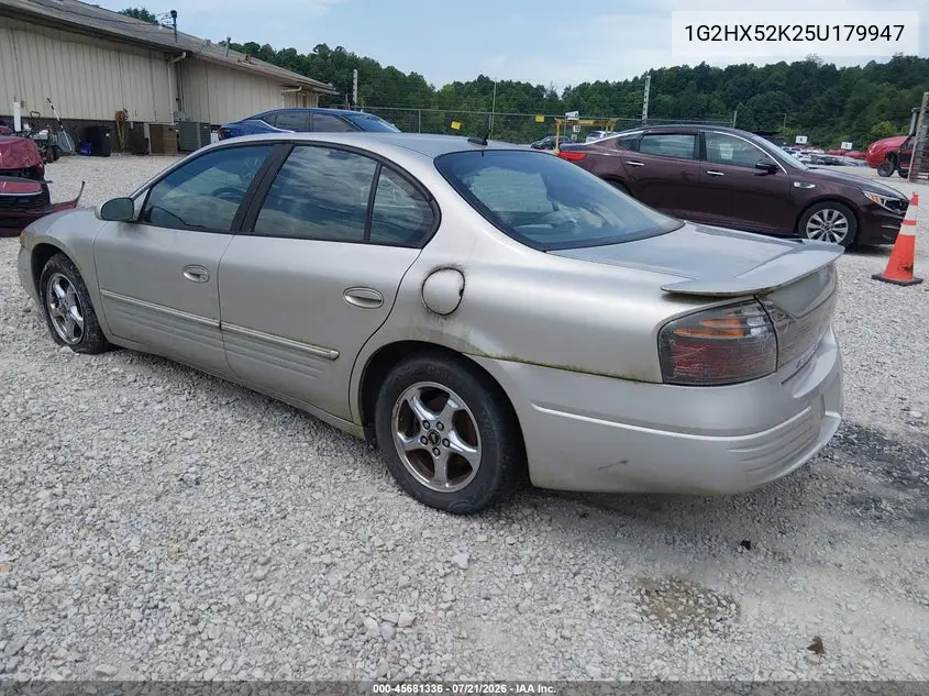 2005 Pontiac Bonneville Se VIN: 1G2HX52K25U179947 Lot: 45681336