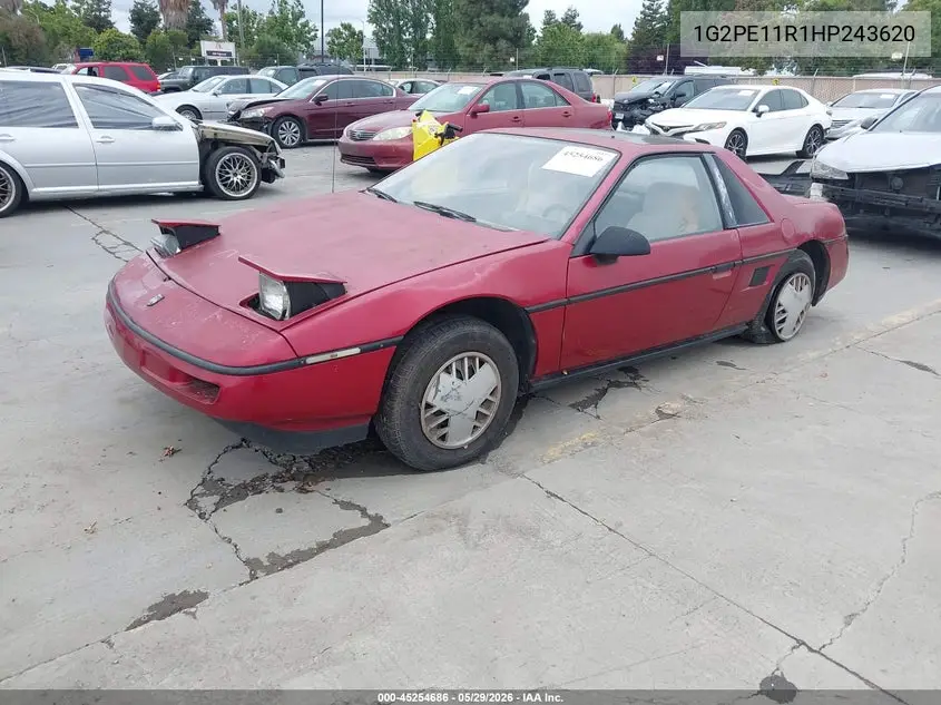 1987 Pontiac Fiero VIN: 1G2PE11R1HP243620 Lot: 45254686