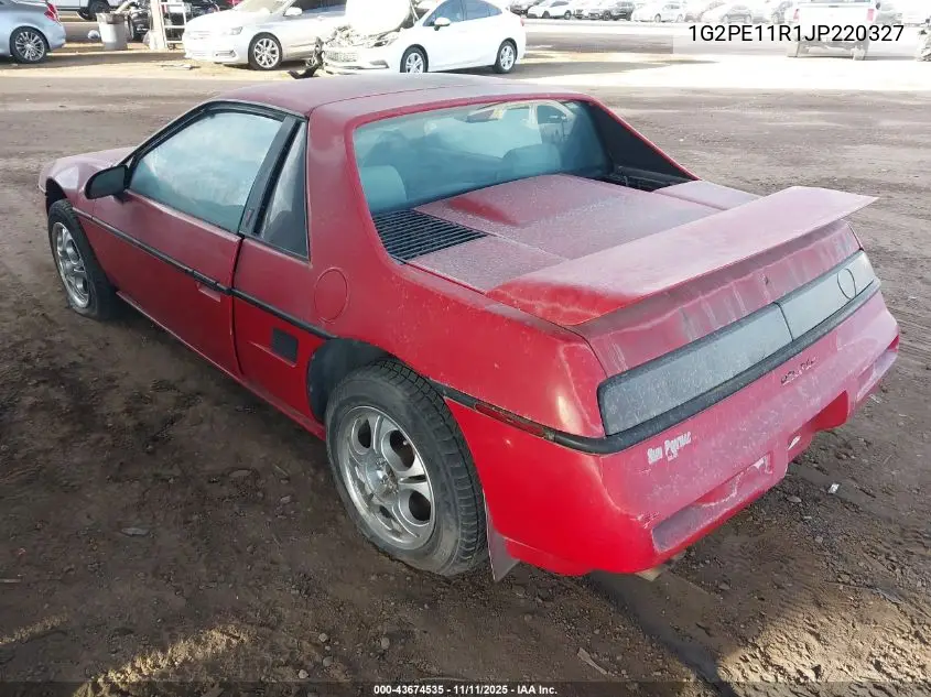 1988 Pontiac Fiero VIN: 1G2PE11R1JP220327 Lot: 43674535