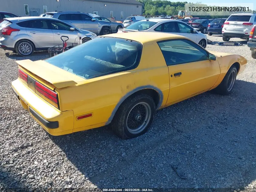 1987 Pontiac Firebird VIN: 1G2FS21H5HN236781 Lot: 45461446