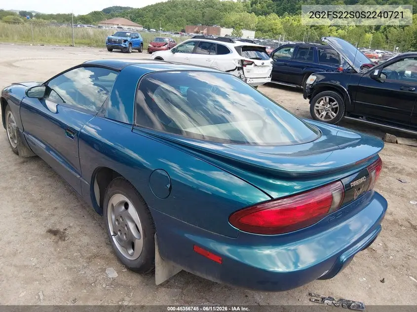 1995 Pontiac Firebird VIN: 2G2FS22S0S2240721 Lot: 45356745