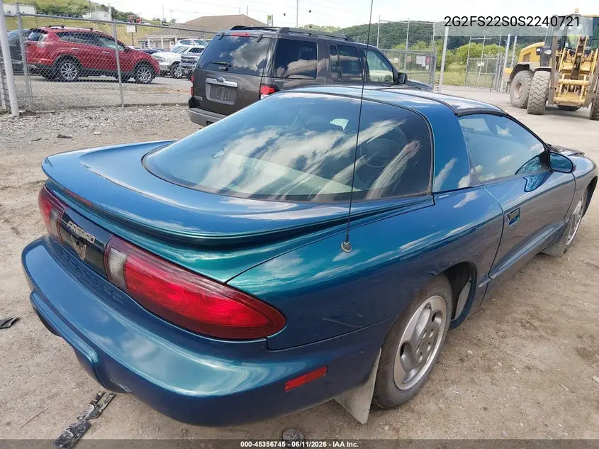 1995 Pontiac Firebird VIN: 2G2FS22S0S2240721 Lot: 45356745