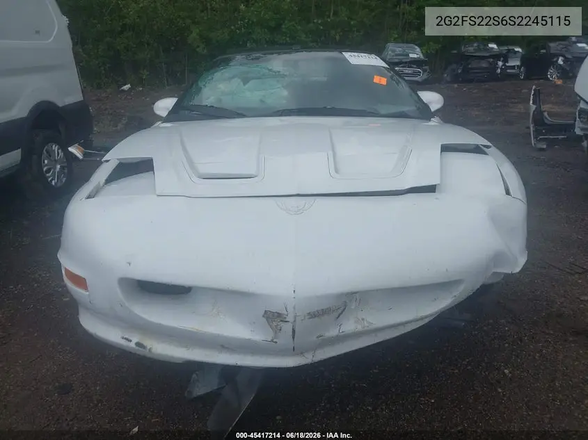 1995 Pontiac Firebird VIN: 2G2FS22S6S2245115 Lot: 45417214