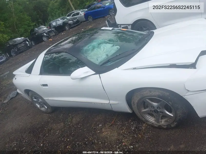 1995 Pontiac Firebird VIN: 2G2FS22S6S2245115 Lot: 45417214