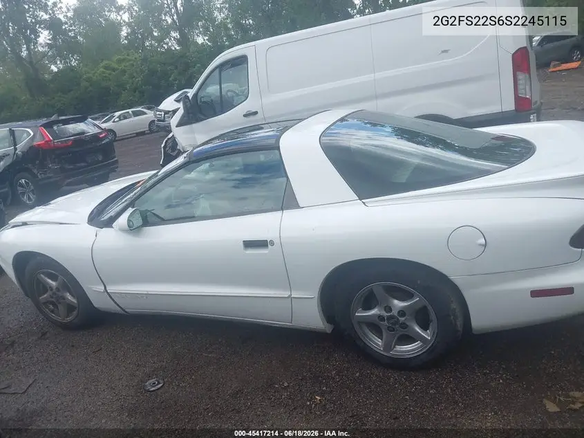 1995 Pontiac Firebird VIN: 2G2FS22S6S2245115 Lot: 45417214