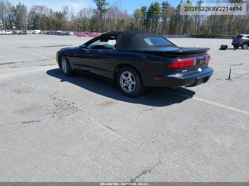 1997 Pontiac Firebird VIN: 2G2FS32K8V2214894 Lot: 44847950
