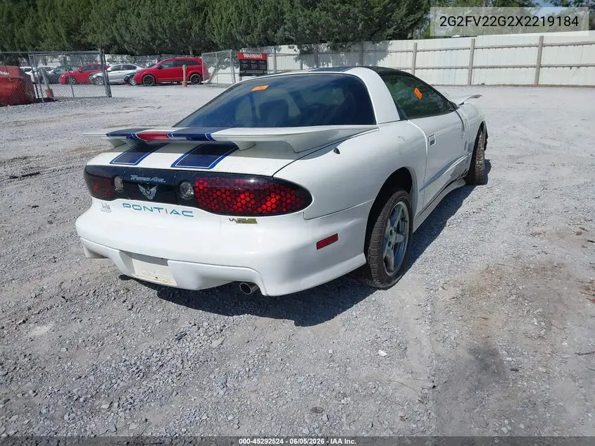 1999 Pontiac Firebird Trans Am VIN: 2G2FV22G2X2219184 Lot: 45292524