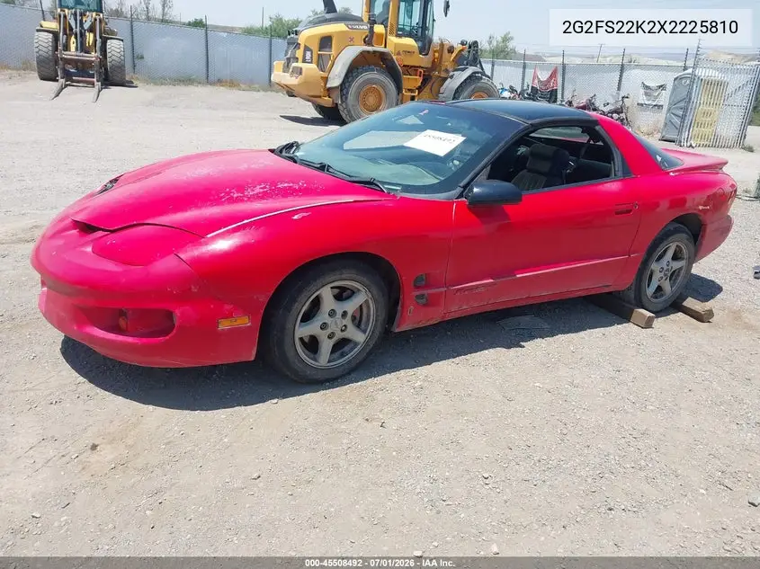 1999 Pontiac Firebird VIN: 2G2FS22K2X2225810 Lot: 45508492