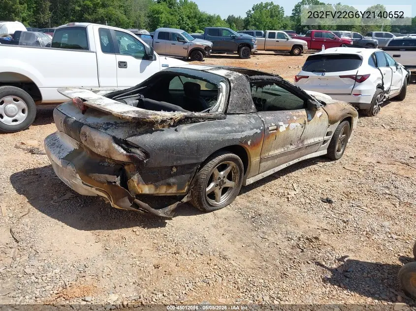 2000 Pontiac Firebird Trans Am VIN: 2G2FV22G6Y2140652 Lot: 45012056