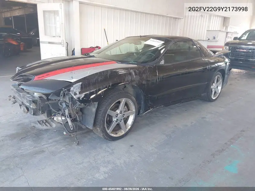 2000 Pontiac Firebird Trans Am VIN: 2G2FV22G9Y2173998 Lot: 45461992