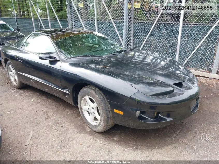 2001 Pontiac Firebird VIN: 2G2FS22K412148655 Lot: 45454886