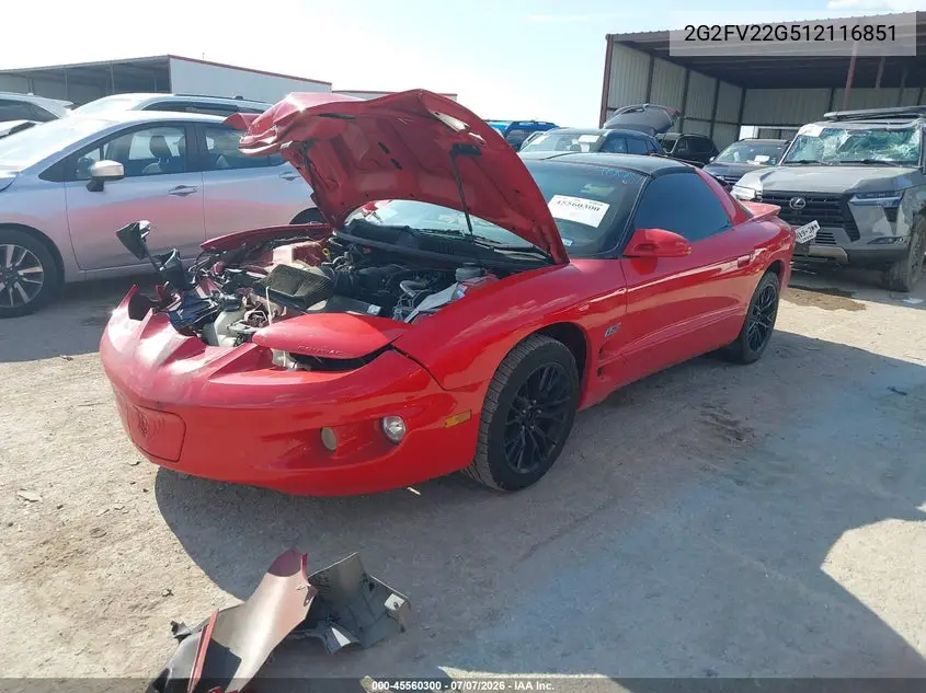 2001 Pontiac Firebird Formula VIN: 2G2FV22G512116851 Lot: 45560300