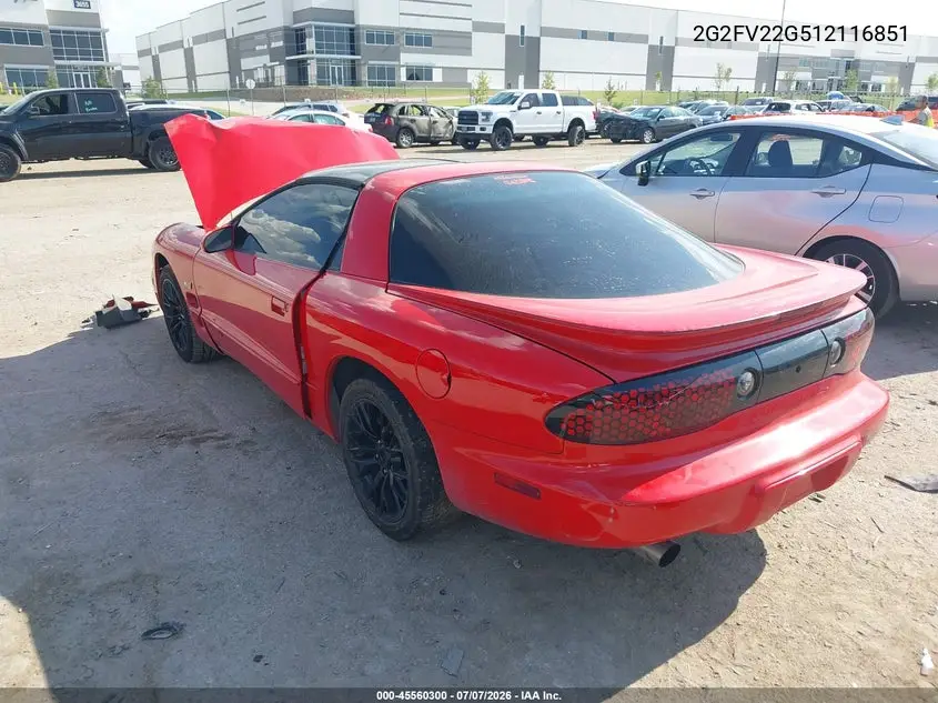 2001 Pontiac Firebird Formula VIN: 2G2FV22G512116851 Lot: 45560300