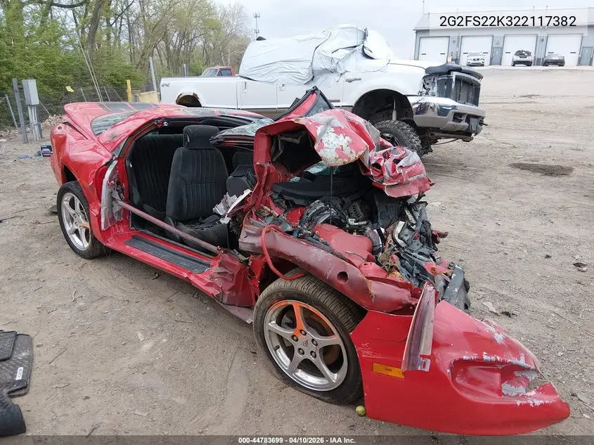 2002 Pontiac Firebird VIN: 2G2FS22K322117382 Lot: 44783699