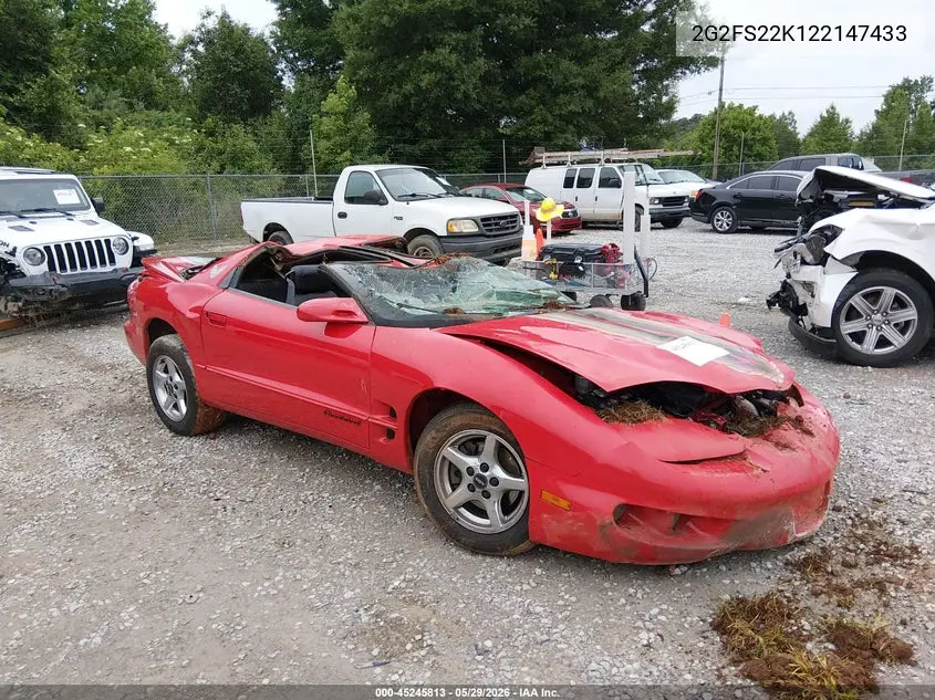 2002 Pontiac Firebird VIN: 2G2FS22K122147433 Lot: 45245813