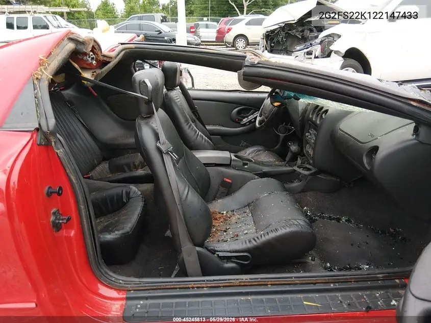 2002 Pontiac Firebird VIN: 2G2FS22K122147433 Lot: 45245813
