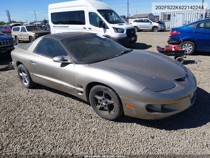 2002 Pontiac Firebird VIN: 2G2FS22K622142244 Lot: 45254296