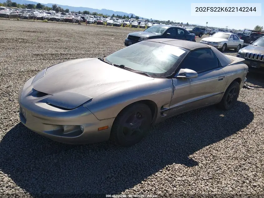 2002 Pontiac Firebird VIN: 2G2FS22K622142244 Lot: 45254296