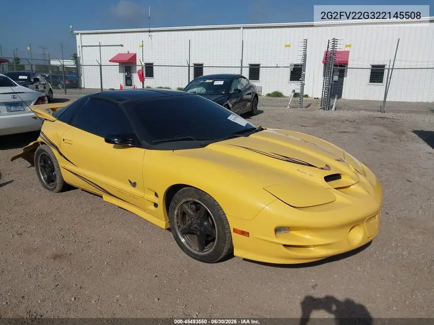2002 Pontiac Firebird Trans Am VIN: 2G2FV22G322145508 Lot: 45493550